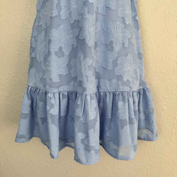 Speechless blue embossed sleeveless fit and flare dress M - Picture 6 of 12